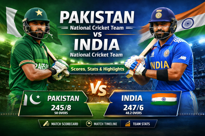 pakistan national cricket team vs india national cricket team match scorecard